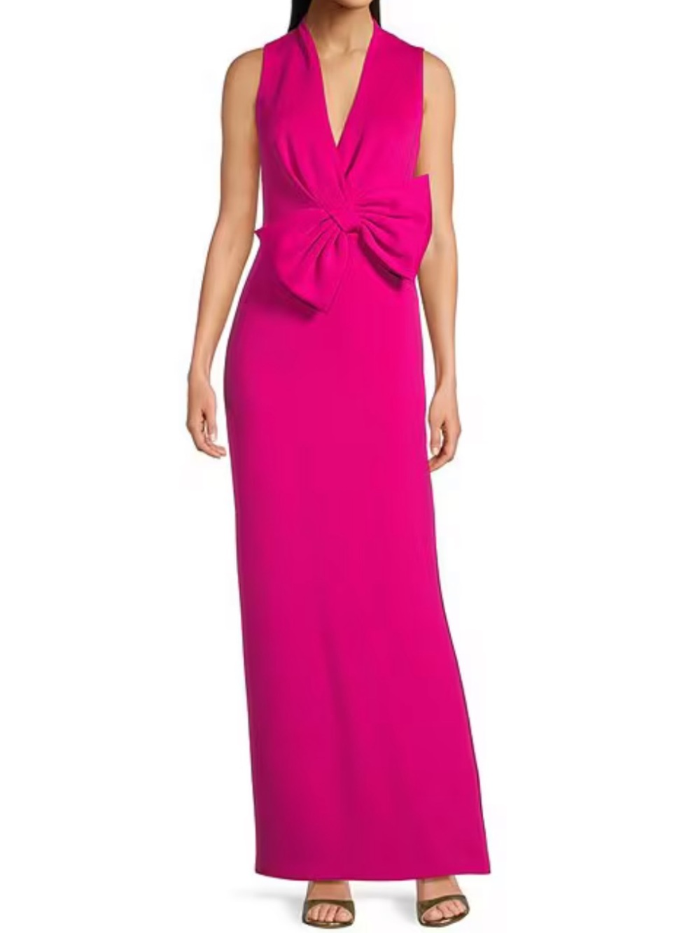 Jessica Howard Pink V Neck Bow Dress